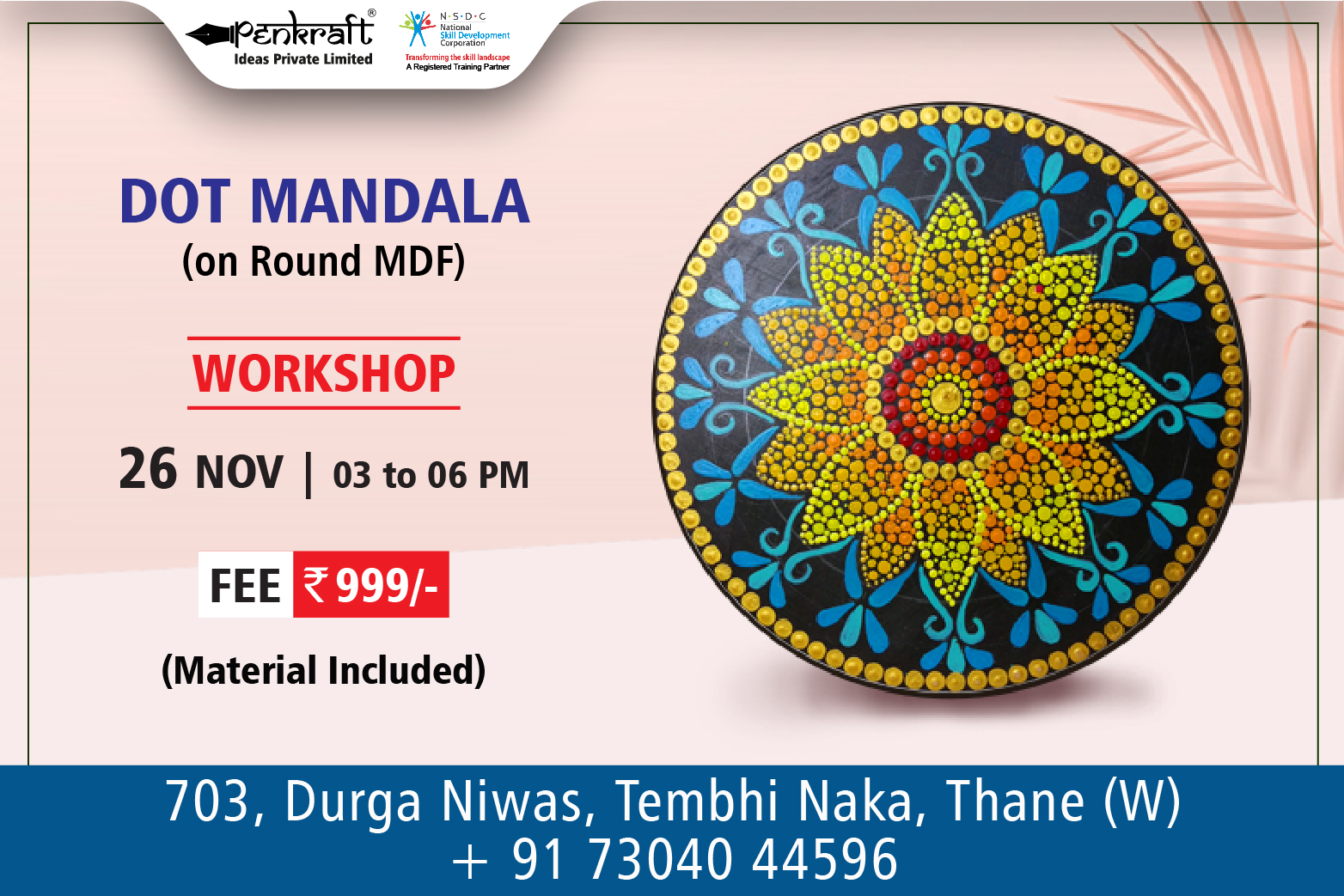 Penkraft Dot Mandala on Round MDF Workshop!